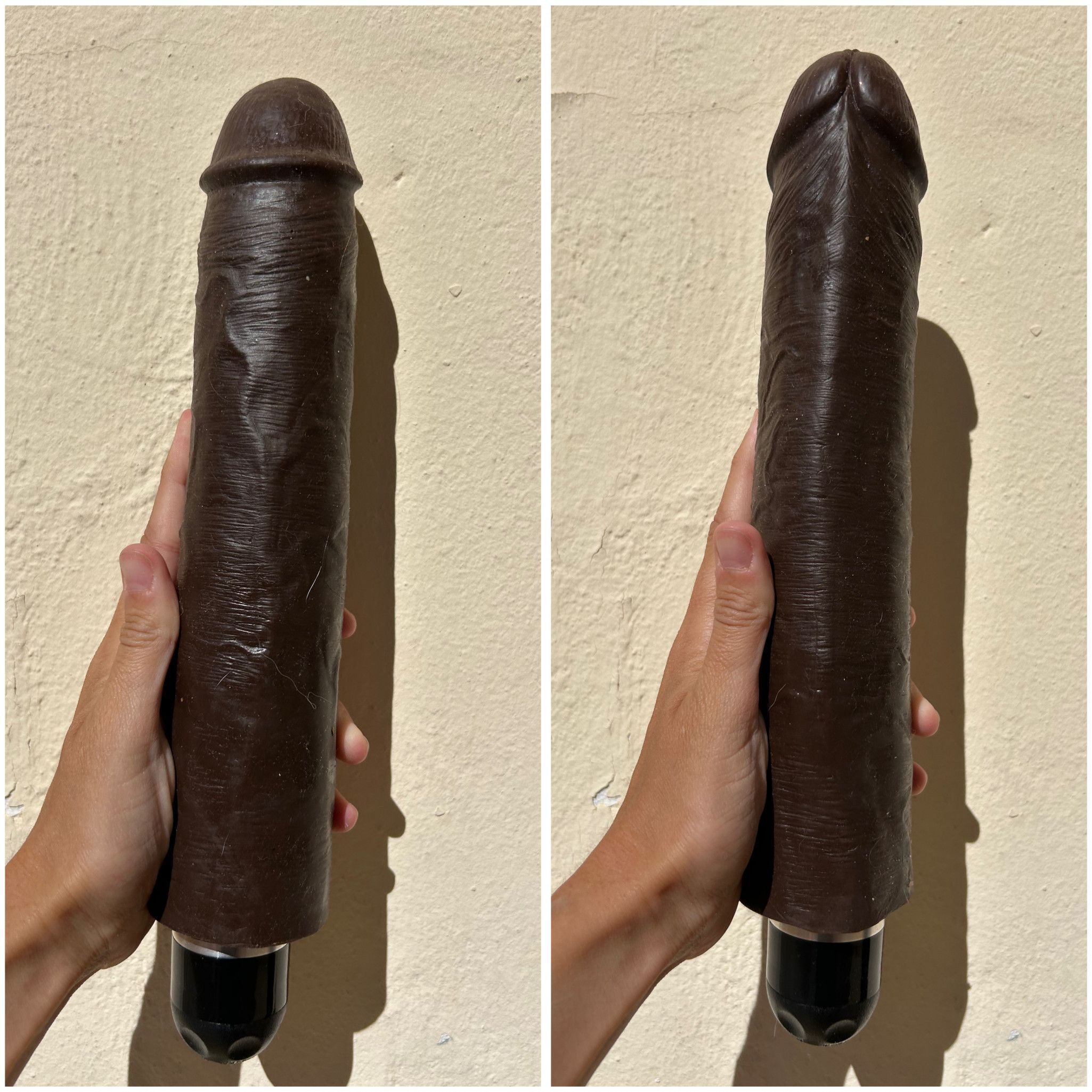 Maxi black dildo with vibration