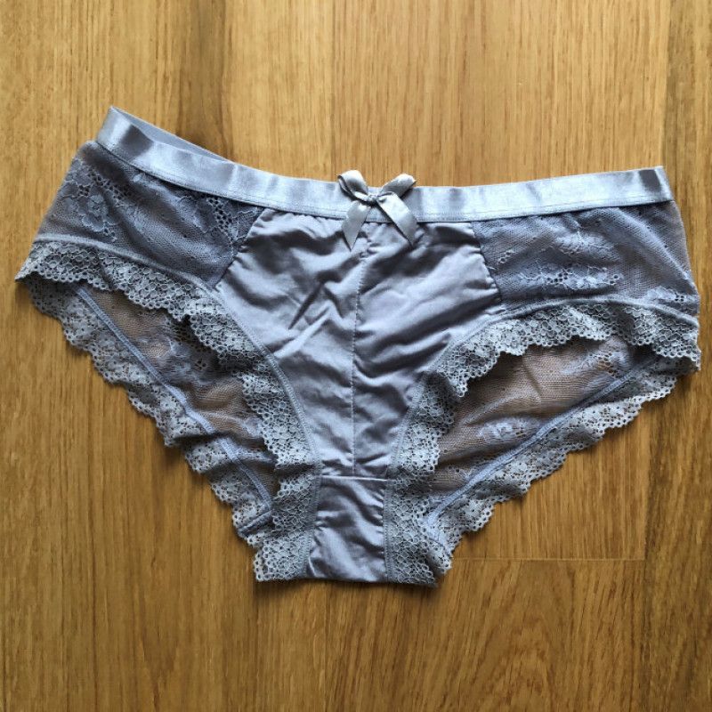 Grey silver lace panties