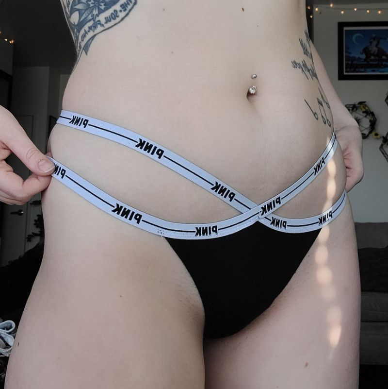 Criss Cross Black Thong