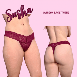 Soft and Stretchy Maroon Lace Thong