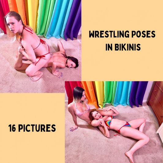 Wrestling Poses in Bikinis