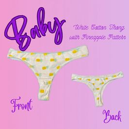 Babys White Pineapple Thong