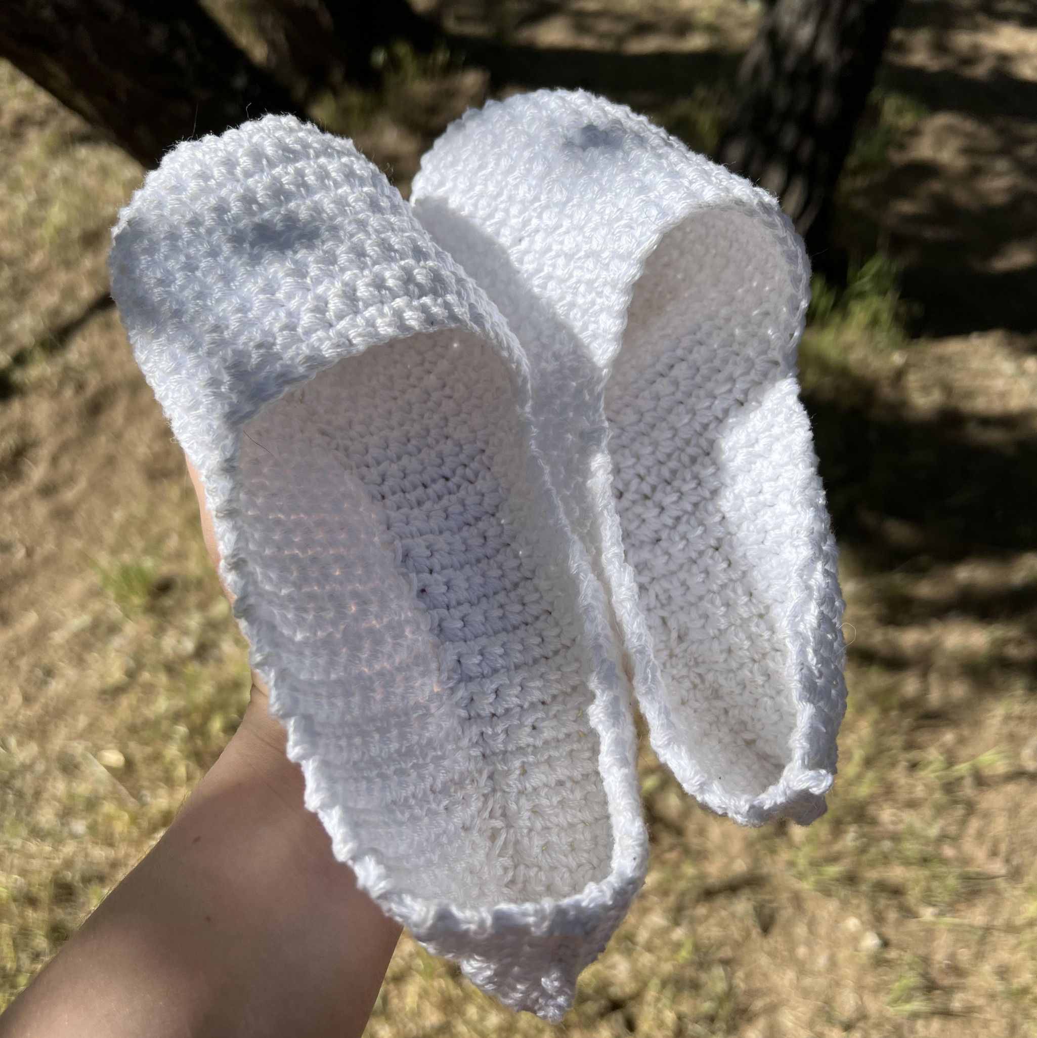 Handmade White Slippers