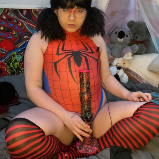 Worn spider babe body suit