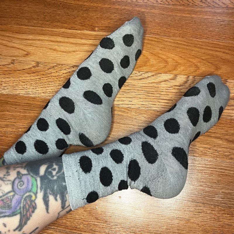 Grey Polka Dot Socks