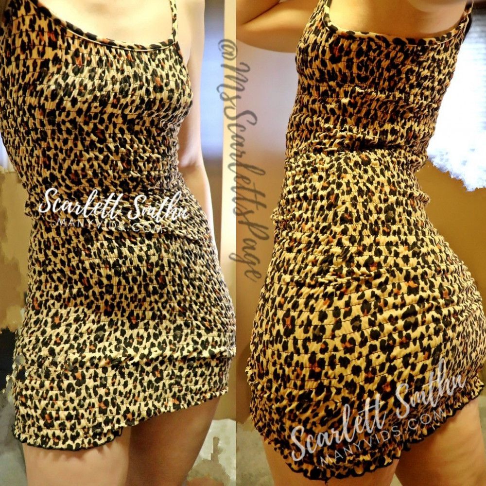 Leopard Elastic Scrunch Dress