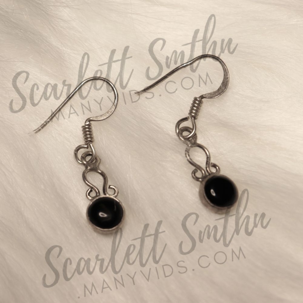 Black Stone Dangle Earrings