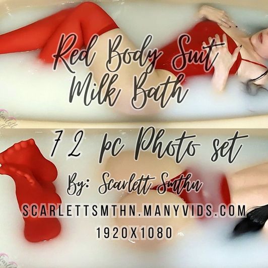 Red BodySuit Milk Bath 72pc Photo set