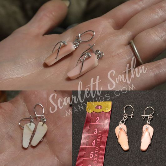 Pink Shell Wire Earrings