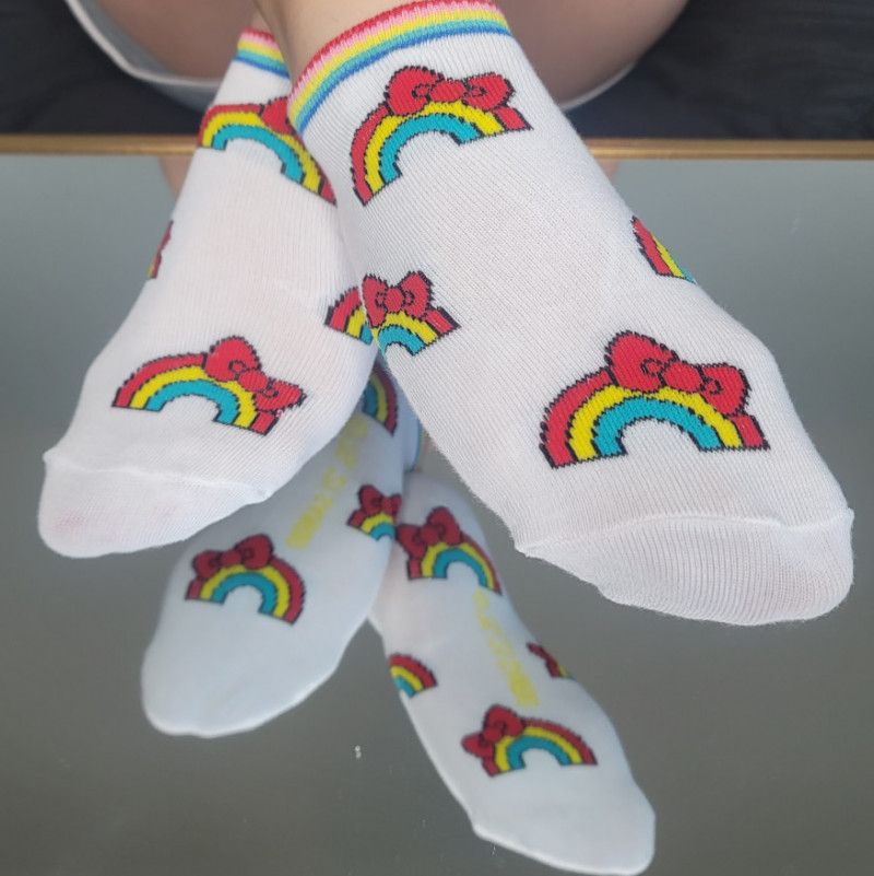 Rainbow Hello Kitty Socks