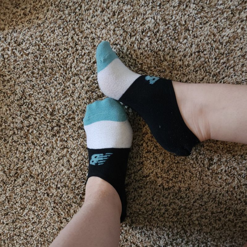 Black and teal NB socks