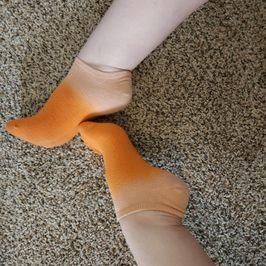 Orange ankle socks