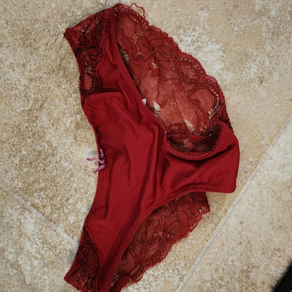 Super worn red lace undies