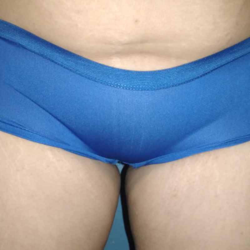 Tight blue panties