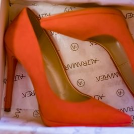 My used Peach colour high heels