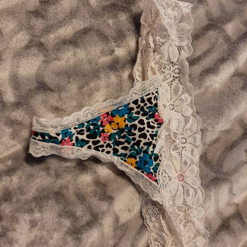 flower leopard print thong