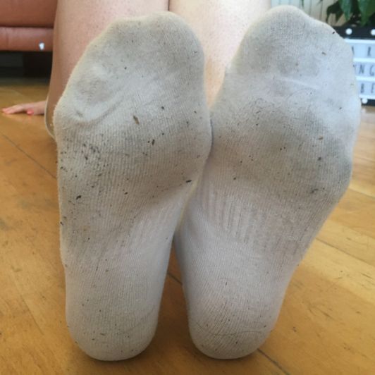 Smelly and dirty socks after workout