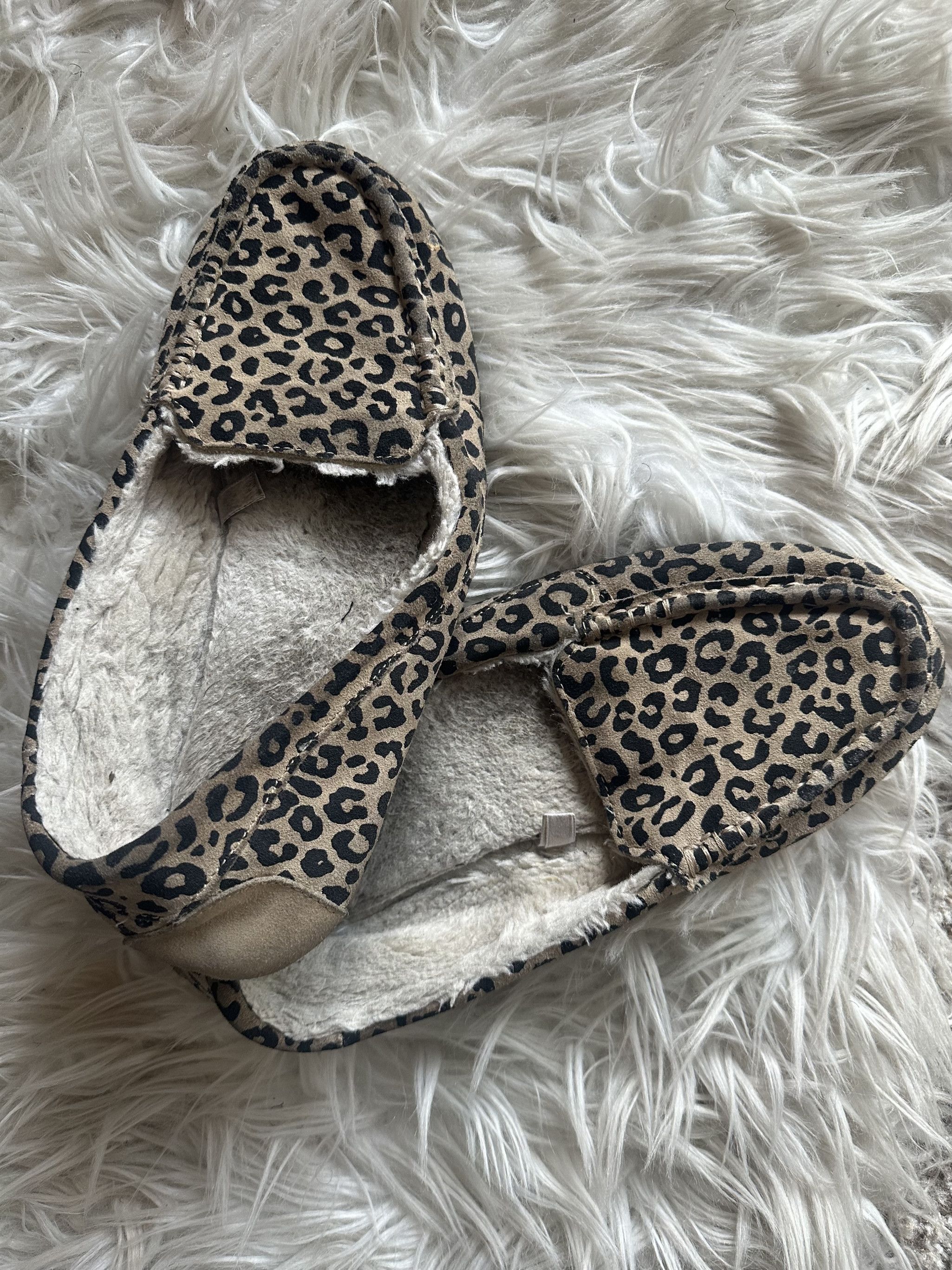 Worn Out Leopard House Slippers