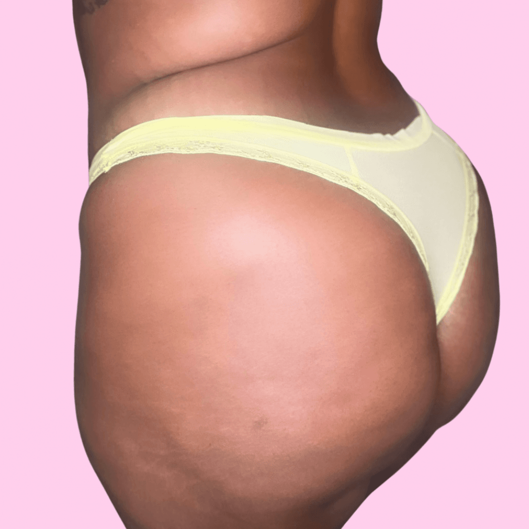 Yellow Sheer with Bow and Ruffle Trim Panty