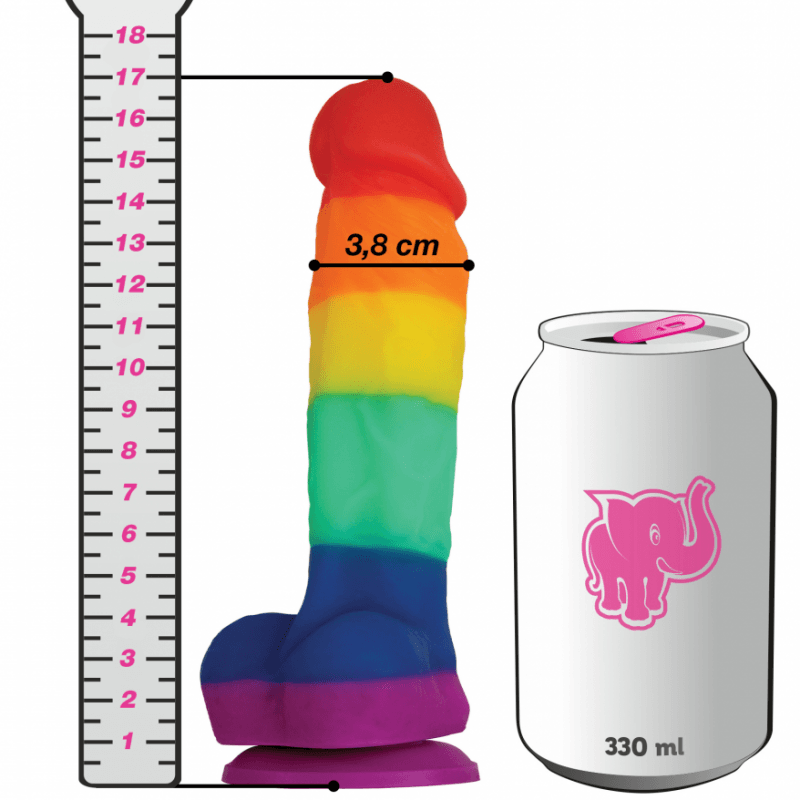 Rainbow fun dildo 17 sm