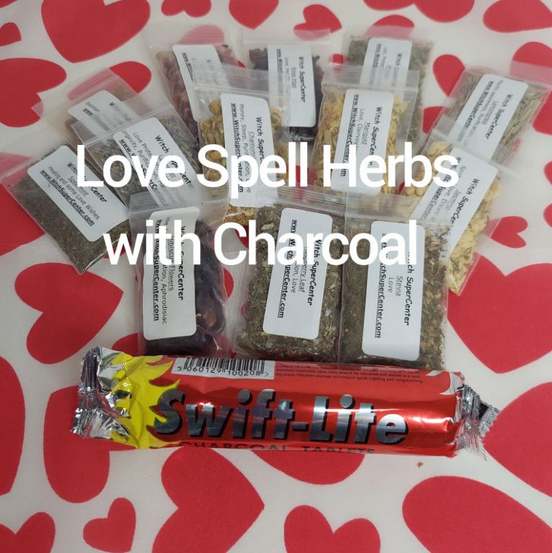 Love Spell Herbs w Incense Charcoal