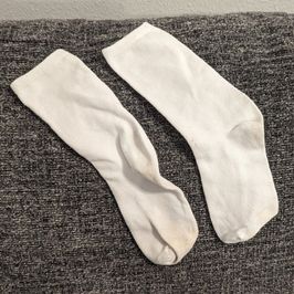 White Cotton Crew Socks