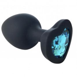 Heart Shaped Jeweled Silicone Buttplug