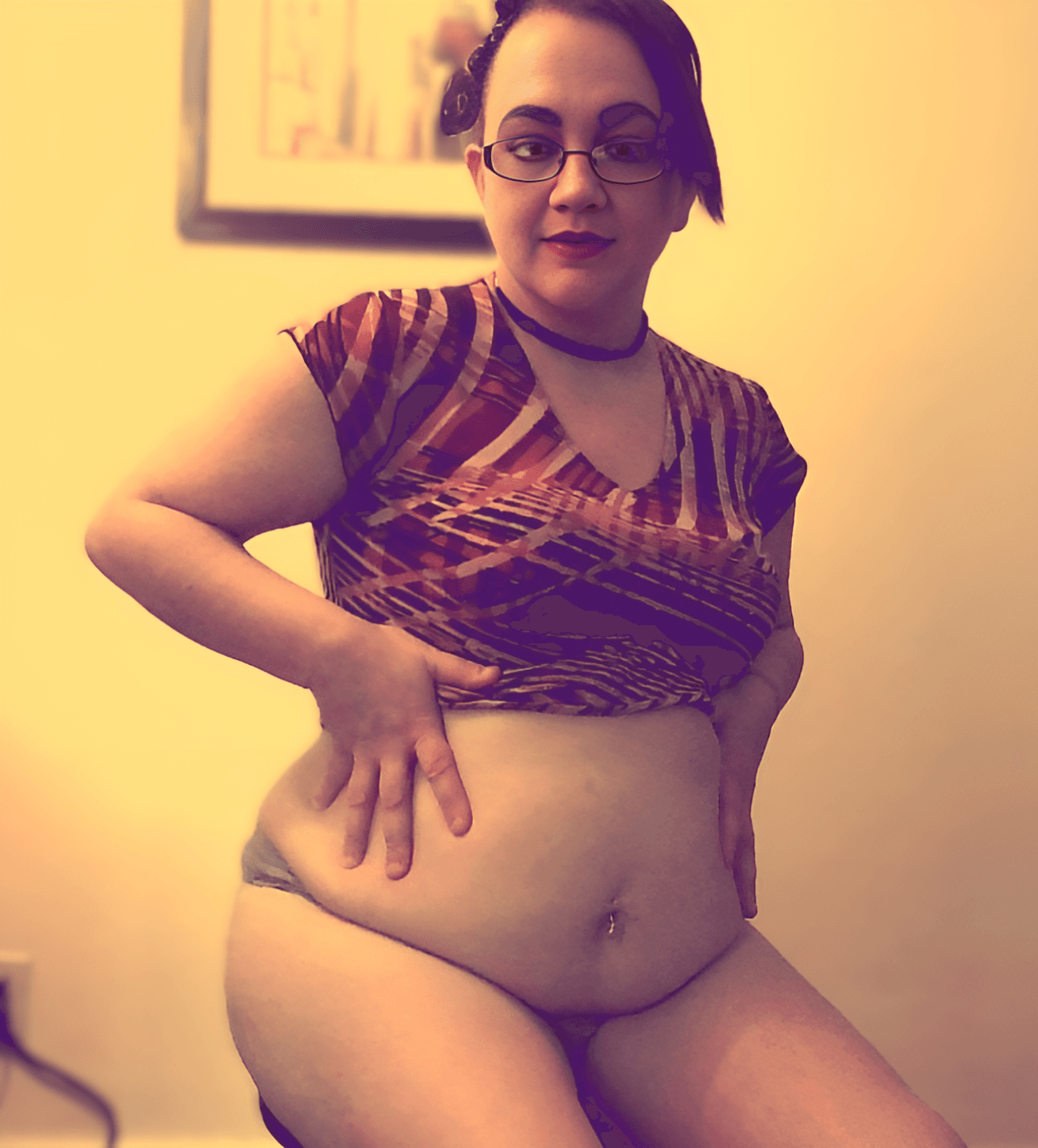 Sexy Thick Girl  Big Belly Photo Set