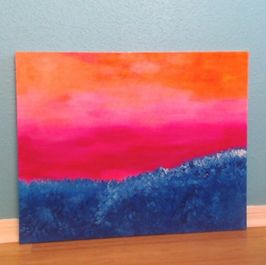 Vibrant Sunset an Original Painting