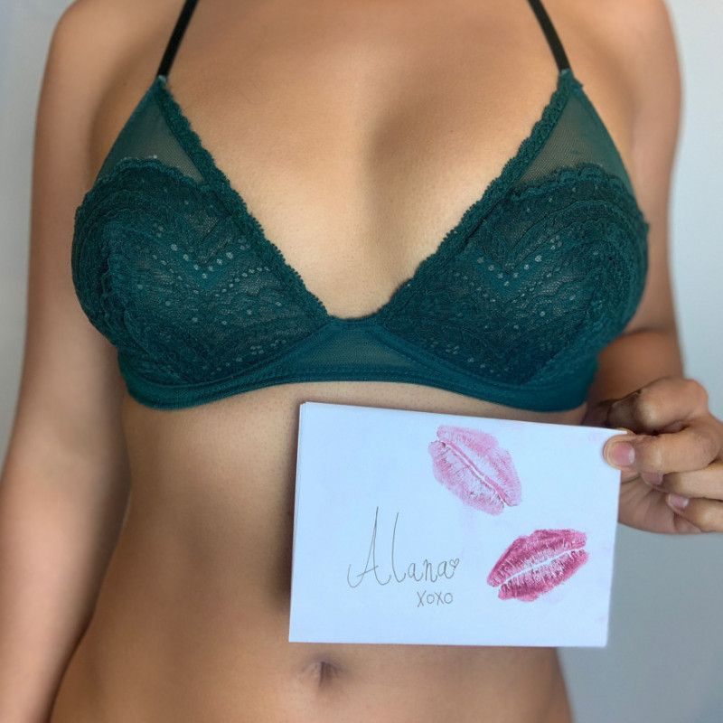 Green cute bra