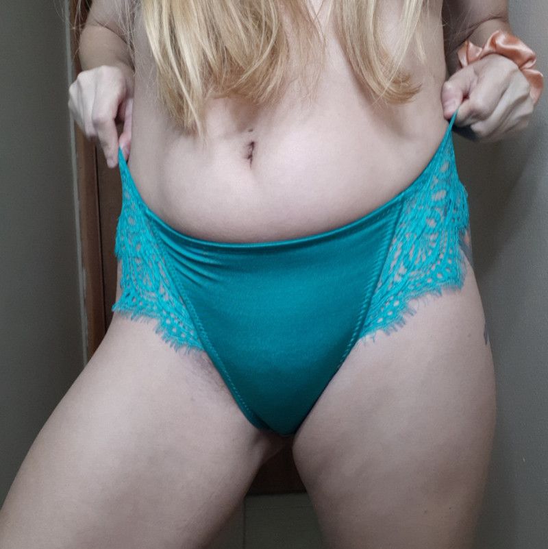 Teal silky panties