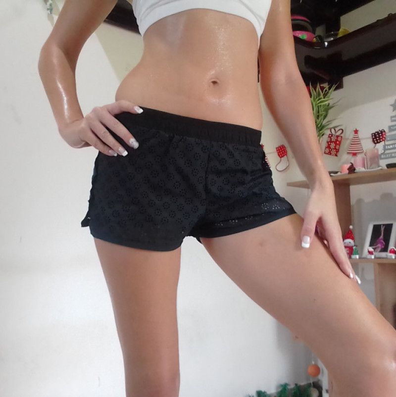 Sweaty Black Workout Short Pants