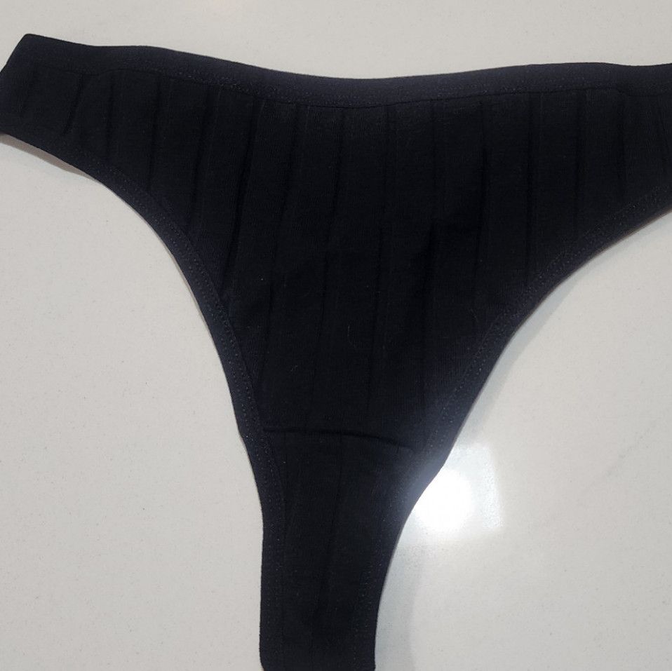 Worn Black Cotton Panties