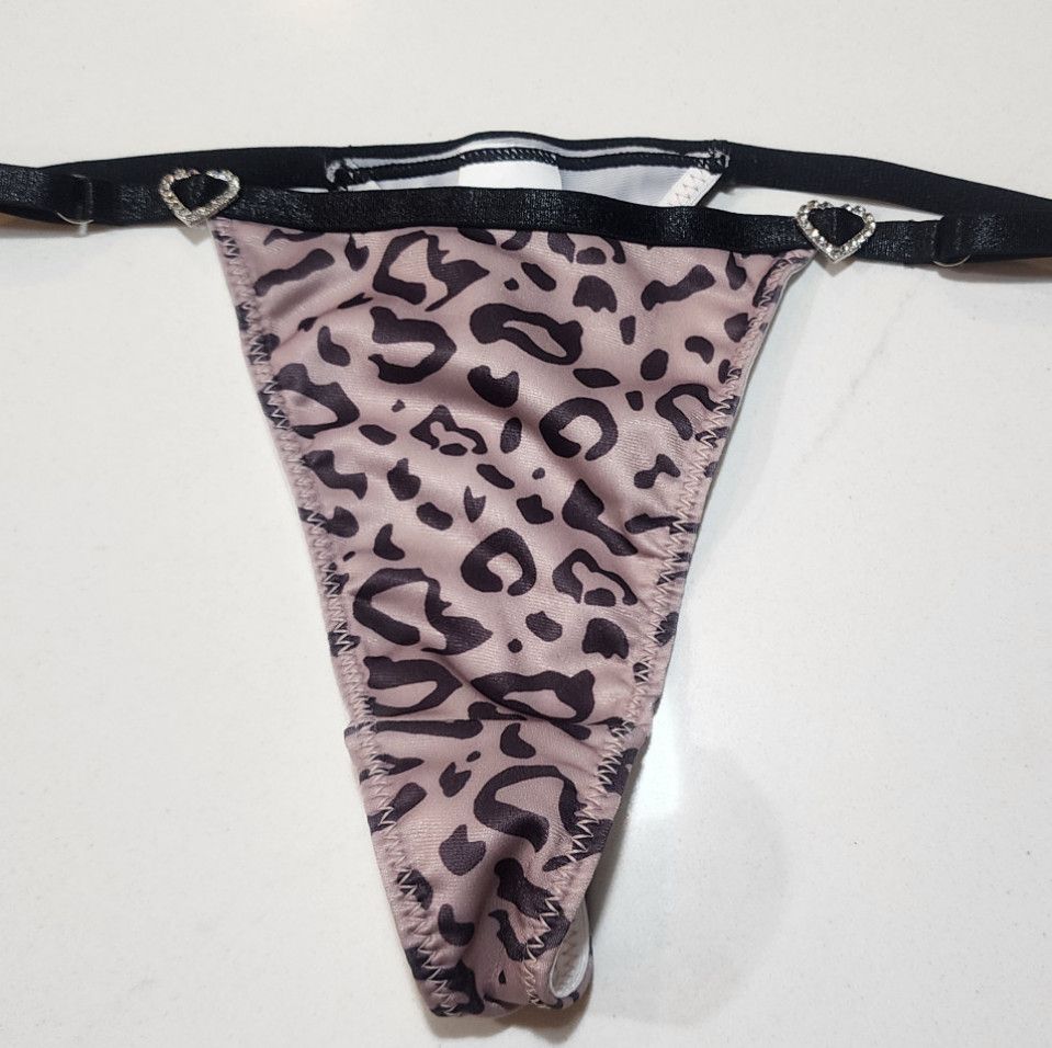 Worn Leopard Skin Satin Thong