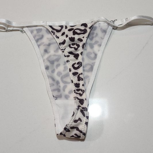 Worn Leopard Skin Satin Thong