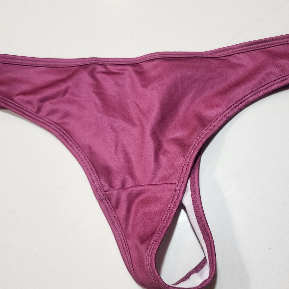 Worn Marroon Satin Thong