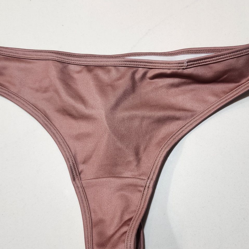 Worn Pink Satin Thong