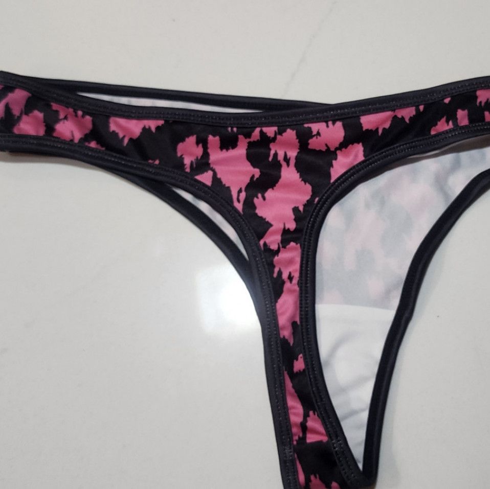 Worn Leopard Skin Print Satin Thong