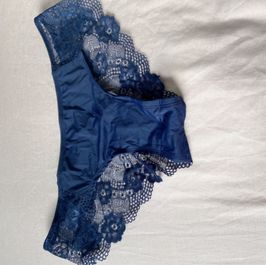 Worn Satin Blue Knickers