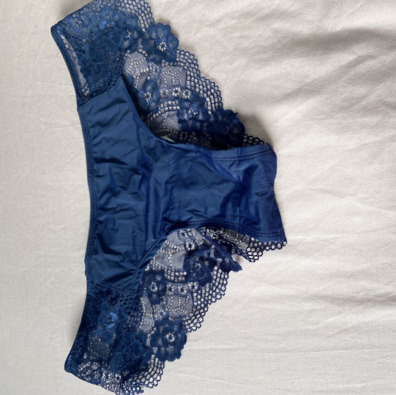 Worn Satin Blue Knickers