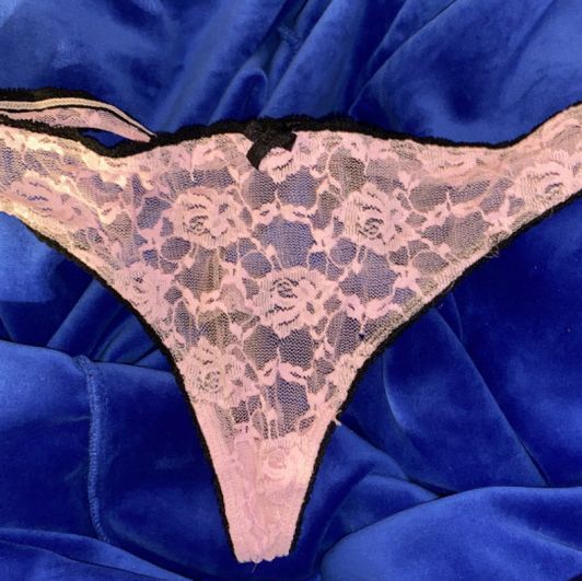 USED TORN LACE THONG
