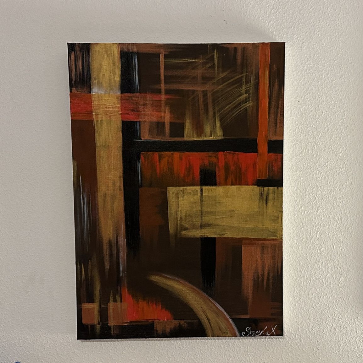 Dark Abstraction Acrylic Canvas Painting