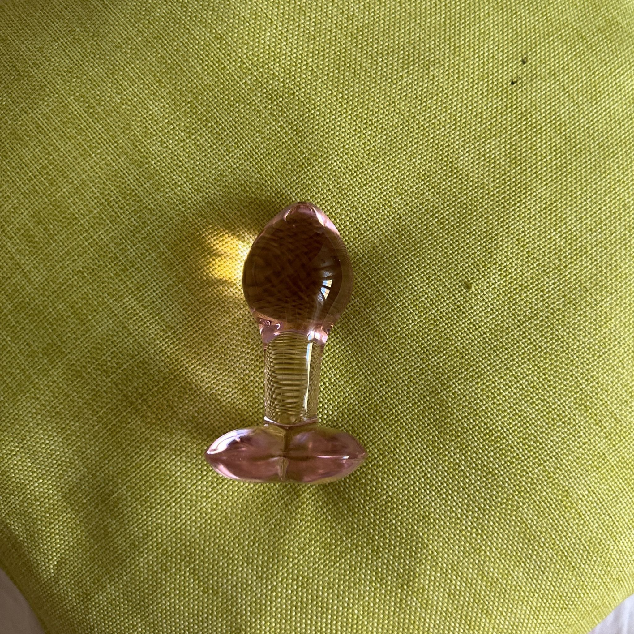 Glass Pink Butt Plug! M Size