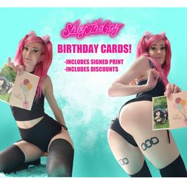 Cosplay egirl Birthday Card SheyTheGay