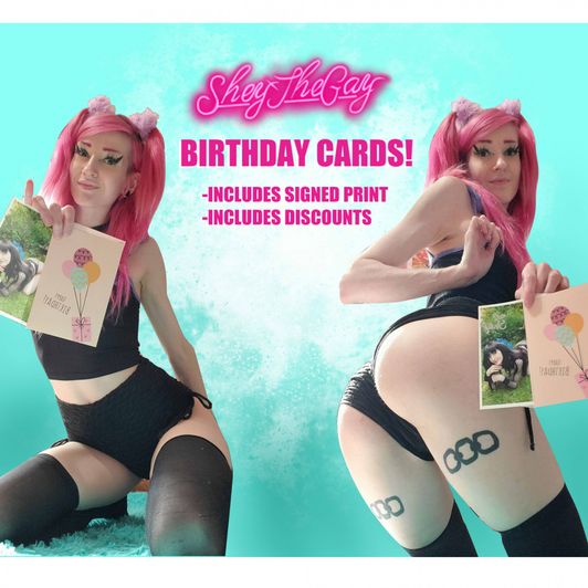 Cosplay egirl Birthday Card SheyTheGay