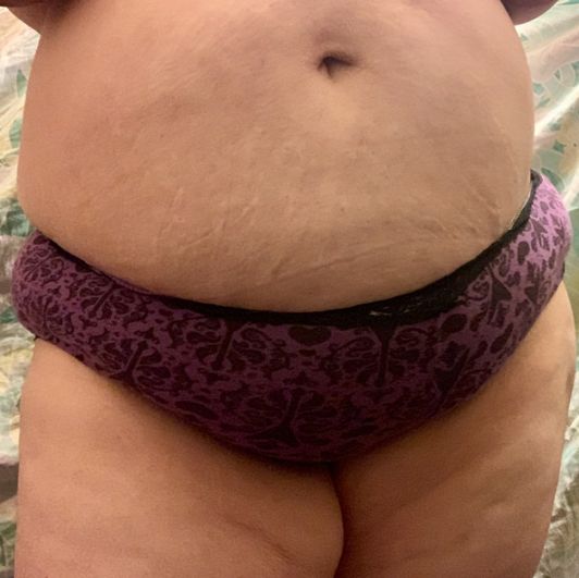Purple Cotton and Lace Cheeky Panties