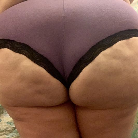 Purple and black cotton and lace panties