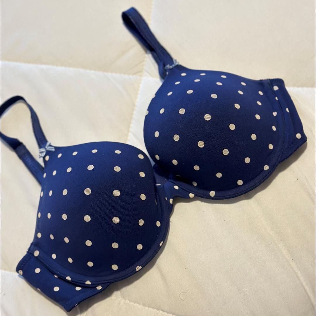 Worn Polka Dot Bra