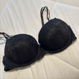 Worn Black Lace Bra