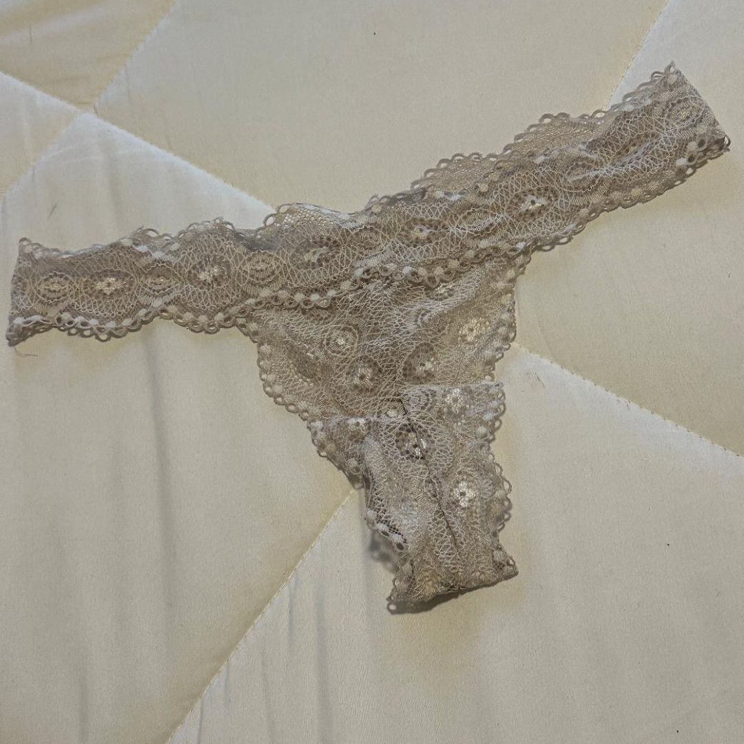 Cream Lace Thong